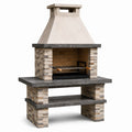 Barbecue da giardino in pietra e mattoni refrattari 165x80x236 cm