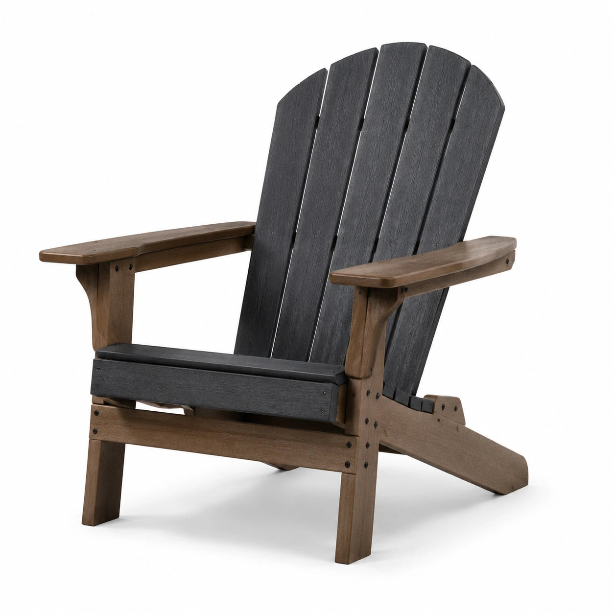 Sedia Adirondack in Legno e Composito Grigio Scuro