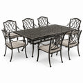 Set da pranzo in alluminio con 6 sedie e cuscini