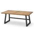 Tavolo da esterno in legno di teak e acciaio 180x90 cm