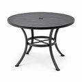 Tavolo rotondo da esterno in alluminio verniciato nero 120 cm