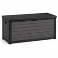Baule da giardino in resina nero e grigio 123x54.5x57 cm