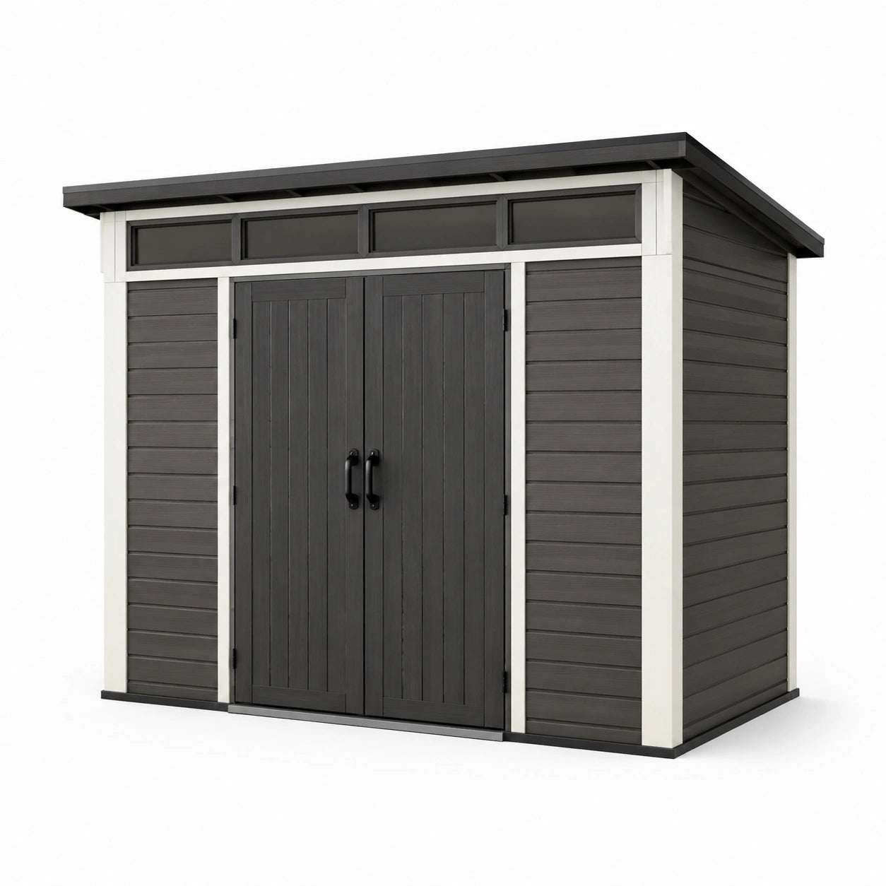 Capanno da giardino in resina grigio 200x150x250 cm