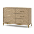 Cassettiera in legno MDF con maniglie in ottone 120x40x80 cm