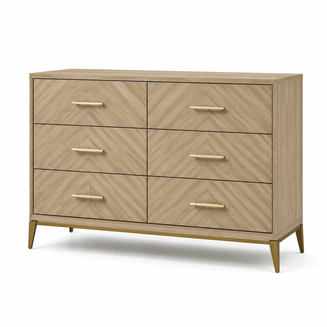 Cassettiera in legno MDF con maniglie in ottone 120x40x80 cm