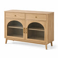 Credenza in Legno di Rovere con Vetro Temperato