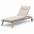 Lettino prendisole in alluminio con tessuto beige