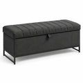 Panca contenitore in tessuto con struttura in metallo 120x40x45 cm grigio antracite