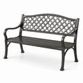 Panchina da giardino in alluminio nero 125 cm