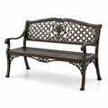 Panchina da giardino alluminio bronzo con decorazioni