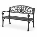 Panchina da giardino in ghisa nero 127x60x85 cm